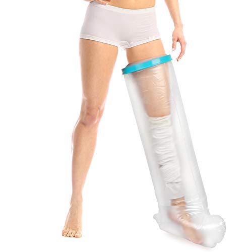 Protector de Ducha Pierna, Protector de Escayola Impermeable Pierna, 104cm, Elástico, Funda Protectora para Ducha Pierna Adulto