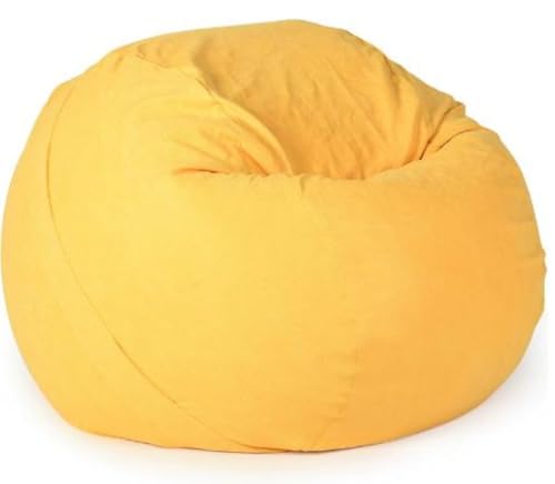 JoyeeLii ビーズクッション ソファ クッション 低反発 人をダメにするソファ 軽量 豆袋 洗える 取り外し可能 ソファー ビーズソファー ソファベッド 大人用大型ビーンバッグチェア(詰め物なし) (イエロー,L:80*55CM)