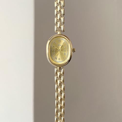 PASOY Women’s Bracelet Watch Small Face – Elegant Oval Quartz Analog Wristwatch with Metal Link Band, Gold & Silver Options, Slim Roman Numeral Dial Dress Watch for Ladies - Image 5