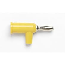 Pomona 1825-4 Banana Plug with Safety Collar, SOLDERLESS, Yellow Pack of 10