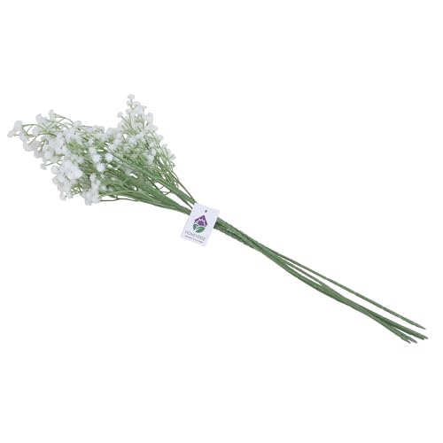 Image of HOMEVERSE Baby Breath /Gypsophila Artificial Fake Silk Plants Wedding Party Decoration Real Touch Flowers DIY Home Garden(White-05)