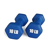 Set of 2 Neoprene Dumbbell Hand Weights, Anti-slip, Anti-roll, Dark Blue