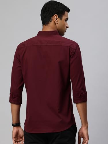 Image of Majestic Man Comfort Slim Fit Solid Pure Cotton Self Design Casual Shirt