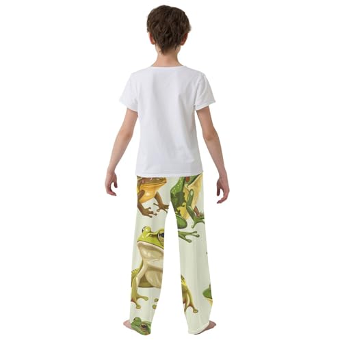 ZZXXB Lovely Frog Boys Long Pants Soft Trousers Elastic Waist Kids Lounge Bottoms with Pockets S-XL3
