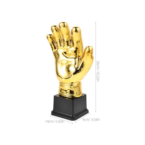Trofeo de guantes de portero mini con diseño realista de plástico para entregas de premios 7