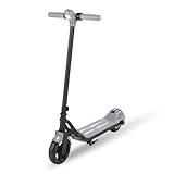 Patinete eléctrico para niños de 8 a 12 años, motor de 130 W, acelerador de mano, velocidades de 5/7/10 MPH, nivel de batería LED y luces coloridas, ligero y plegable, alcance de hasta 40 minutos