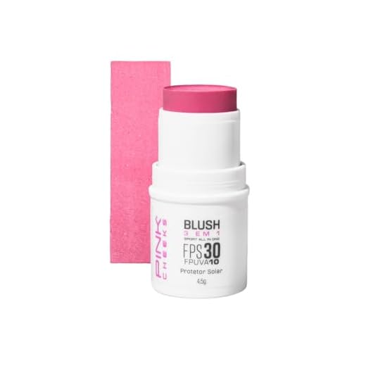 Blush em Bastão 3 em 1 Pink Cheeks 4,5g - Resistente Água Esporte Beleza Solar Maquiagem Sombra Radicais Livres Textura Pele, Pink Cheeks (Pink Berry)