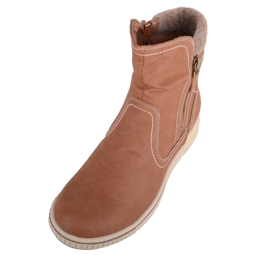 Bottines d'hiver pour femme contre le froid avec fermeture éclair