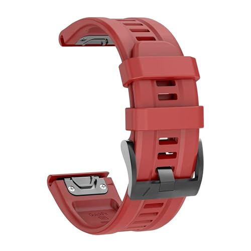 [�����ȓX] QuickFit 22/26mm �V���R���X�g���b�v �ɓK��Garmin Fenix 8 Pro/Fenix 8 7X/Tactix 8 7/Instinct 3 2X/Forerunner 965 �����p�E�H�b�`�o���h(Red,26mm)