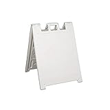 Plasticade Squarecade 36 Portable Folding A-Frame Sidewalk Sign - White