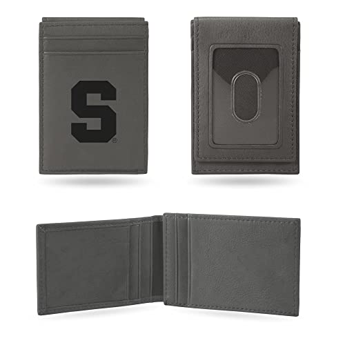 Image of Rico Industries NCAA Gray Laser Engraved Front Pocket Wallet - Compact /Comfortable /Slim