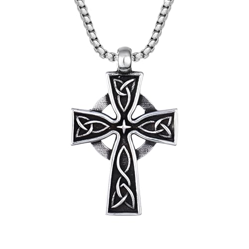 Collier croix celtique viking argent 925, cadeau d'anniversaire idéal homme et femme irlandaise