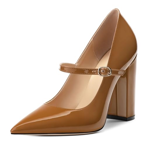 Women's Pumps Heels, Pointed Toe Tuxedo Solid Pumps, Fashion Backstrap Pumps Shoes for Women