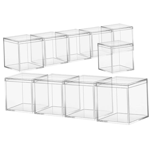 UTHCLO 10個 透明スクエアキャンディーボックス 軽量耐久ジュエリー収納ケース パーティー好意小物入れ 贈り物用包装容器