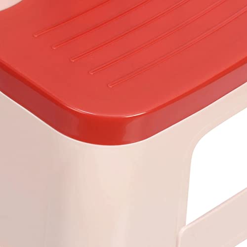 Image of Strong and Durable Plastic Step Stool for Home, Bedroom, Bathroom, Kitchen, Living Room Office Adult Kids Children's and Garden Stool with high Load Capacity (Orange)