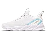 DHJKFU Scarpe da corsa da donna, scarpe da ginnastica, da tennis, sportive, leggere, per palestra, atletica, fitness, jogging, scarpe in rete (bianco blu, 36 EU)