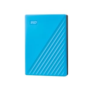 WD My Passport externe Festplatte 4 TB (mobiler Speicher, schlankes Design, herunterladbare Software, automatische Backups, Passwortschutz) Blau - auch kompatibel mit PC, Xbox und PS4