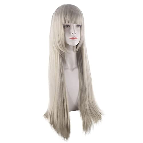 Miniatura 5 de JabrOn A wigs Anime Cosplay Wig 80CM Kakegurui xx Momobami Ririka Cosplay Wig Women Grey Long Straight Heat Resistant Synthetic Hair Costume Party