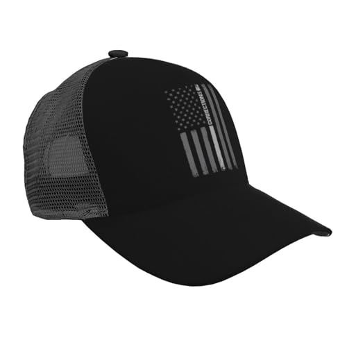 Correctional Officer Thin Silver Line Mesh Baseball Cap - Classic Adjustable Peaked Cap, Trucker Hat for Men and Women