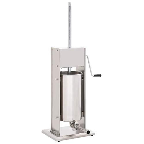 Cikonielf 15 L Wurstfüllmaschine aus Edelstahl, 38 x 28 x 78 cm, Wurstfüllmaschine mit 3 Füllröhren (12 mm / 22 mm / 32…