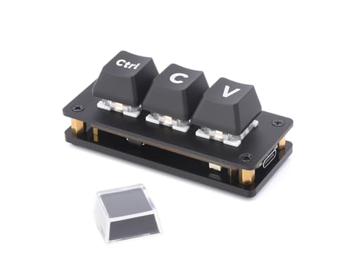 RP2040 - Scheda di sviluppo a 3 tasti, Ctrl C/V Shortcut Keyboard per programmatore, RP2040 microcontrollore Chip, funzione tasti programmabile, porte Dual TypeC, Plug and Play, senza driver
