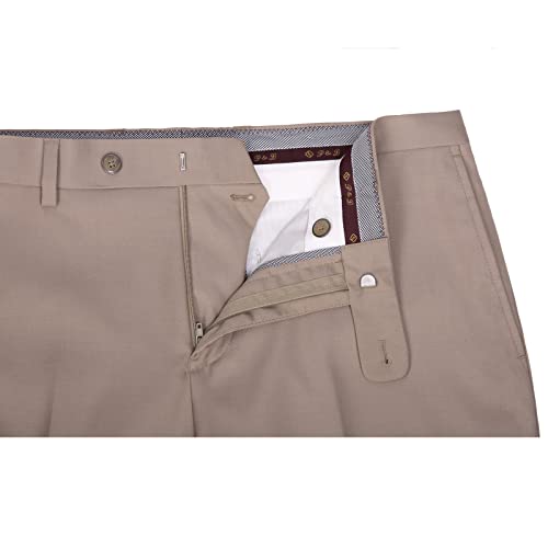 P&L Men's 2 Piece Suit Slim Fit Elegant 2-Button Blazer & Pants Set for Business Wedding Prom Tan - Thumbnail 5