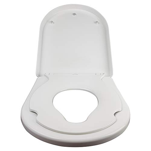 ECOSPA Family Toilet Seat D Shap with Removable Child Seat, Soft Close Quick Release, Easy Top