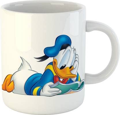 BuyersCue Disney Donald Duck Dark for Kids Ceramic Coffee Mug (325 ml)