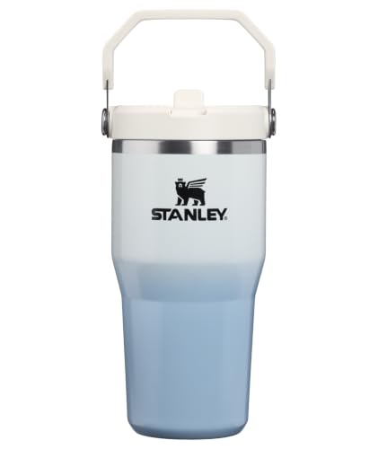 Image of STANLEY IceFlow 2.0 Flip Straw Tumbler with Handle 20 oz | Twist On Lid and Flip Up Straw | Leak Resistant Water Bottle | Insulated Stainless Steel | BPA-Free | Blue Dream Gradient