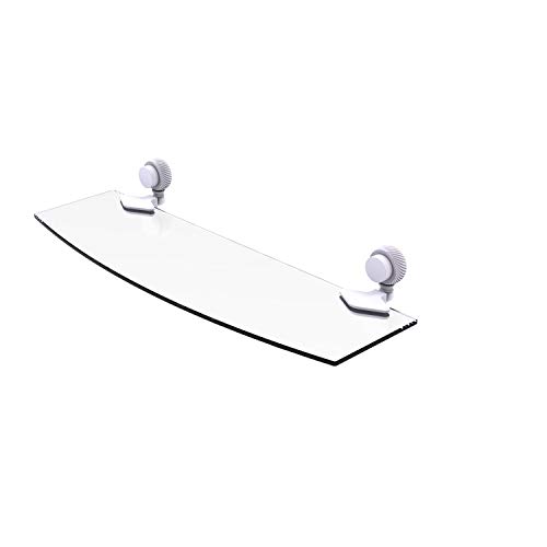 Allied Brass 433T/18 Venus Collection 18 Inch Twist Accents Glass Shelf, Matte White