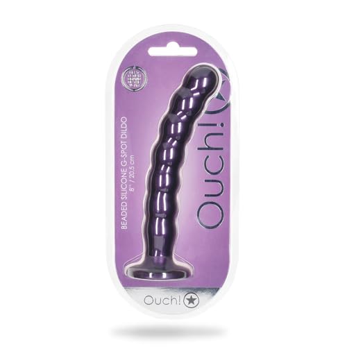 Godemichet vaginal point G avec ventouse à sphère Beaded Gode 8"