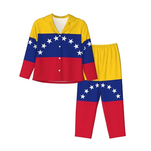 Pyjama drapeau Venezuela femme manches longues ensemble deux pièces