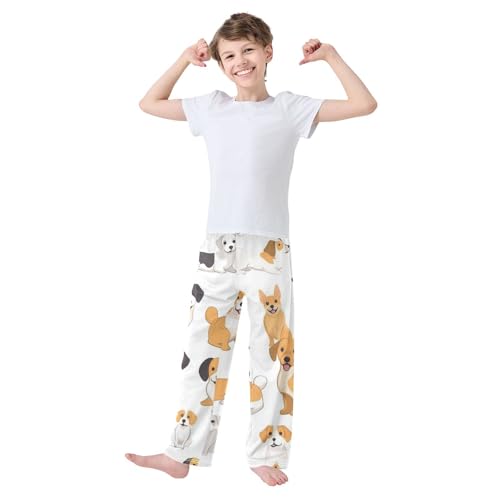 ZZXXB Puppy Dogs Boys Long Pants Soft Trousers Elastic Waist Kids Lounge Bottoms with Pockets S-XL2
