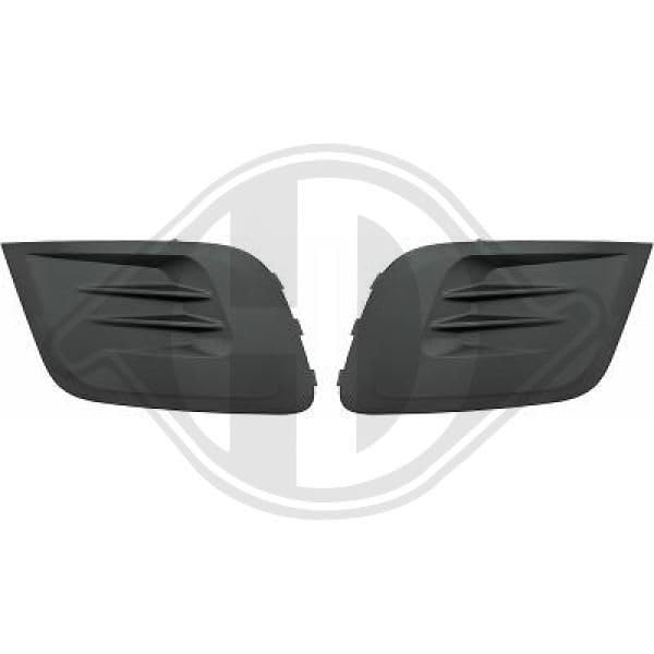 DIEDERICHS 4013948 Grille de ventilation pare-chocs avant Compatible avec CITROËN Berlingo II B9, PEUGEOT Partner II Tepee Partner II Van