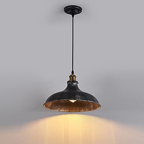 Plafonnier loft rétro en métal noir avec douille E27