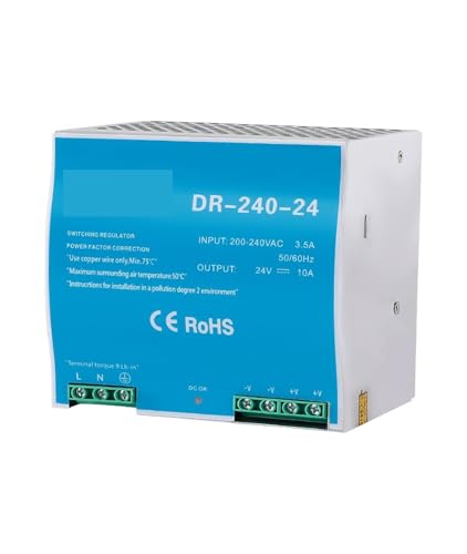 Transformateur 240W 10A DR-240-12 avec boîtier en métal pour rail technique - 2