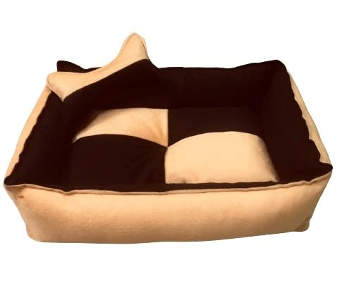 Gorgeous Small Pillow Dog Bed Quilted Sofa-Style w/Reversible Velvet Washable Dog,Cat Bed Cream Black, Small (B0C6LVV47T) Amazon Price History, Amazon Price Tracker