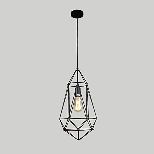 Suspension cage en métal diamant pour éclairage de café et bar