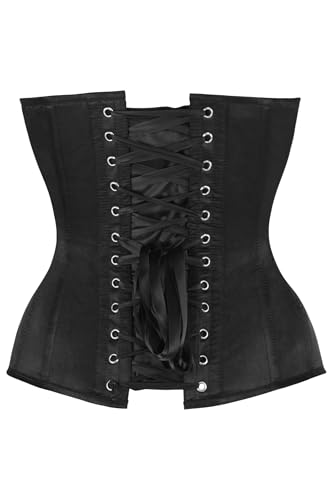 Image of Daisy Corsets Satin Overbust Corset Top for Women. Lingerie, Bustier, and Plus Size. Steel Boned Cincher - Zipper and Lacing