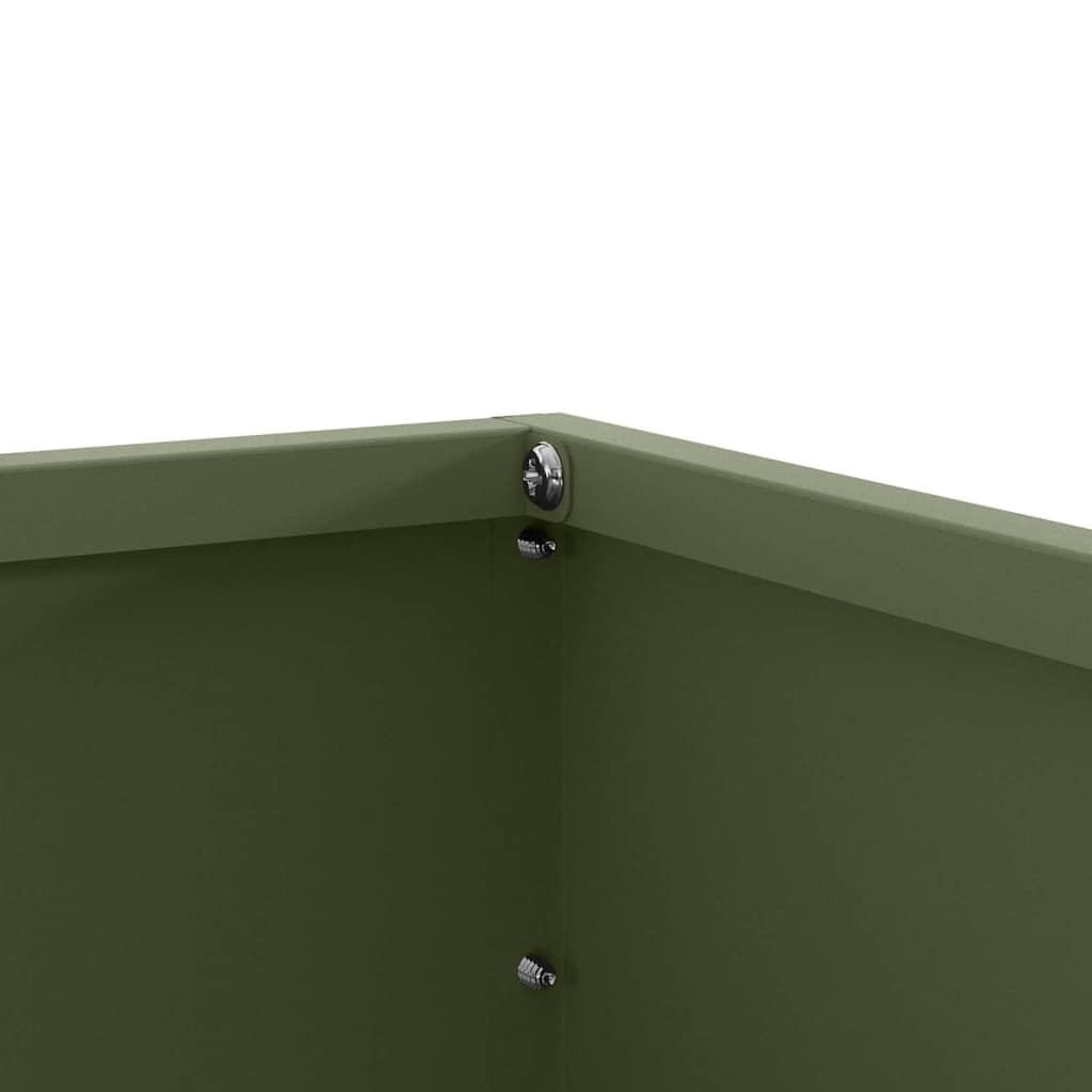 Juego de 6 bordes de césped de acero, cuadrados, verde oliva, 60 x 60 x 13 cm, robusto, para jardín y bancal, moderno borde de corte para delimitación de jardín