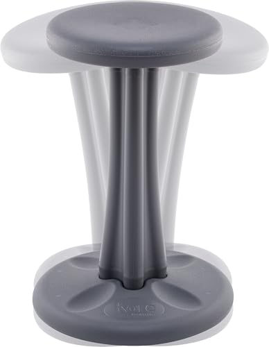 Image of Kore Pre-Teen Wobble Stool, Flexible Seating, Ages 10-11, 18.7in, Grey | Wiggle chair for classroom and home boosts focus, improves posture, and provides an energy outlet; anti-tip base; Made in USA