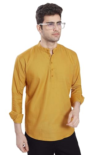 Image of DIVISIVE Men's Slim Fit Full Sleeves Cotton Short Kurta