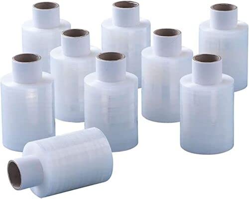 REQUISTE NEEDS 100 mm x 250M Mini Plastic Clear Pallet Wrap Roll Pack Of 5 – Full Stretch Tear-proof Shrink Wrap – Water Resistant Industrial Shrink Wrap Perfect for Packing And Storing Things Easily