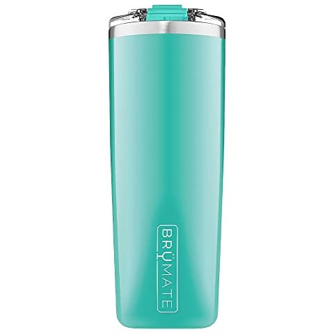 BrüMate Highball 12oz Insulated Highball Cocktail Tumbler with Splash-Proof Lid - Made with Triple Insulated Stainless Steel (Aqua) Cover