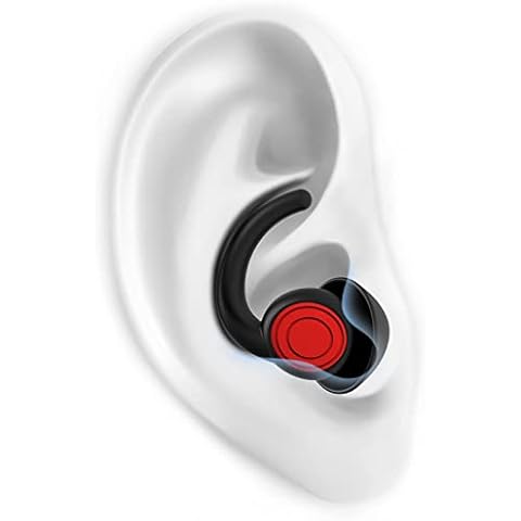 SUPCEAT Ear Plugs for Sleeping - Noise Reduction Soft Silicone Earplugs, 2 Pairs Reusable Hearing Protection Earplugs for Noise Sensitivity, Sleep,Snore,Travel,Sound Reduction Noise Cancelling - Black Cover
