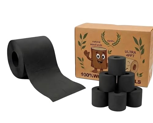 Premium black toilet paper, ultra-soft, four-ply, safe for use in the toilet, strong, elegant and...