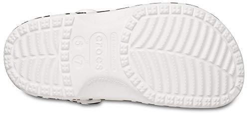 Image of Crocs Men's and Women's Classic Animal Clog Leopard Shoes, White /Zebra Print ,15 Women /13 Men
