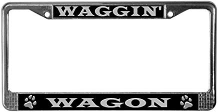 LilithCroft99 Funny Waggin' Wagon License Plate Frame License Plate Frame Chrome Metal,Novelty License Plate Cover,Auto License Car Tag Holder, Gifts for Men,for Women,Wife,Husband