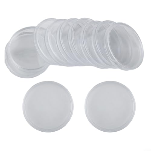 100 cápsulas redondas transparentes de plástico 38mm miniatura 2
