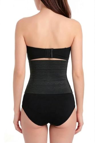 Image of Tummy Tucker Belt for Women | Instant Tummy Control, Belly Fat Reduction & Slim Waist Shaper | Postpartum Belt After Delivery | Back Support Corset | Black & Cream | 32-40